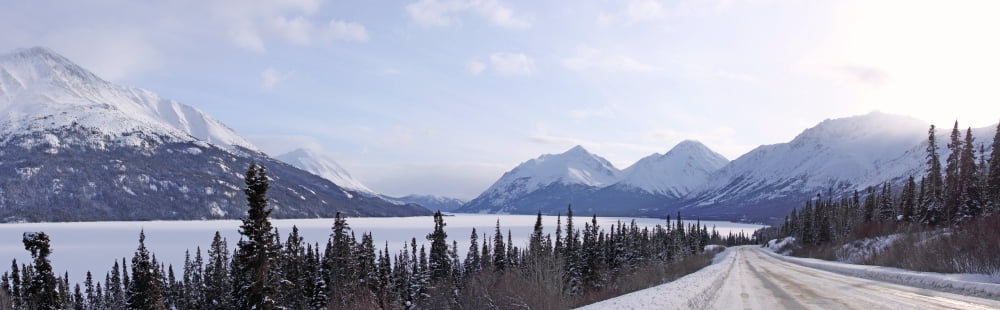 Panoramic View Looking South On The South Klondike Highway Yukon Canvas Art - Robert Postma Design Pics (36 x 12)