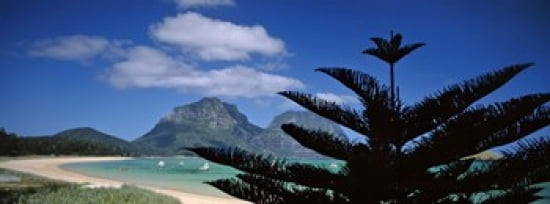 Panoramic View Of A Coastline Lord Howe Island Australia Canvas Art - Panoramic Images (30 x 12)