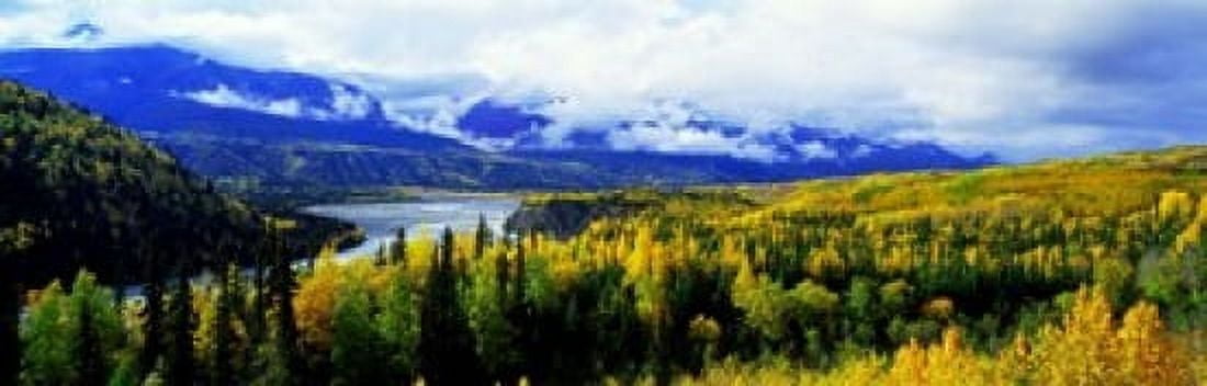 Panoramic View Of A Landscape Yukon River Alaska USA Canvas Art - Panoramic Images (18 x 6)