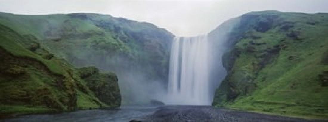 Panoramic View Of A Waterfall Skogafoss Waterfall Skogar Iceland Canvas Art - Panoramic Images (15 x 6)
