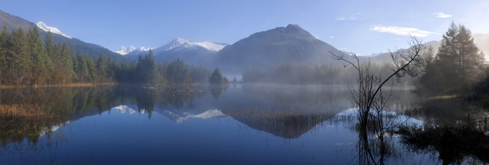 Panoramic View Of Mendenhall Lake Near Juneau Tongass National Forest Southeast Alaska Autumn Canvas Art - John Hyde Design Pics (44 x 15)