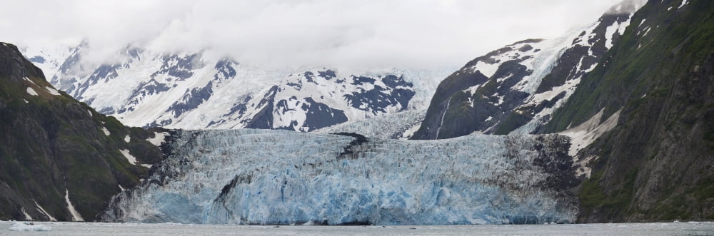 Panoramic View Of Surprise Glacier In Harriman Fjord Prince William Sound Southcentral Alaska Canvas Art - Daryl Pederson Design Pics (37 x 12)