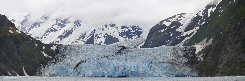 Panoramic View Of Surprise Glacier In Harriman Fjord Prince William Sound Southcentral Alaska Canvas Art - Daryl Pederson Design Pics (44 x 15)
