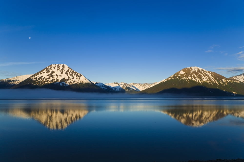 Panoramic View Of Turnagain Arm And Kenai Mountains Near Girdwood In Southcentral Alaska During Summer Canvas Art - Michael DeYoung Design Pics (17 x 11)