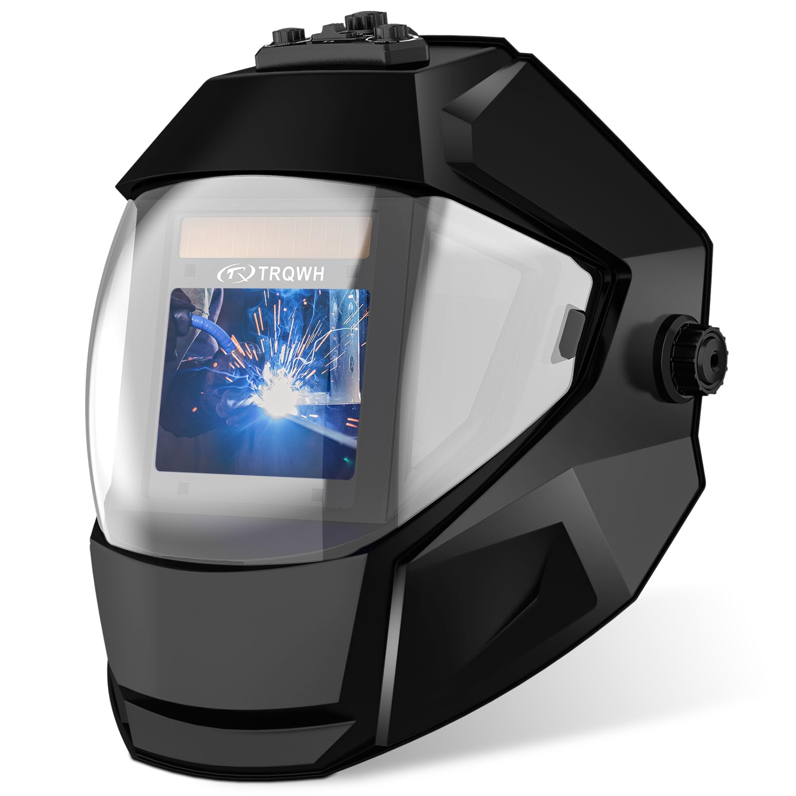 Panoramic View Welding Helmet Auto Darkening Welding Hood True Color 4 Arc Sensor Welding Mask Large Viewing 3.94" x 3.15" Wide Shade 4/5-9/9-13 Weld Helmet for TIG MIG ARC Weld