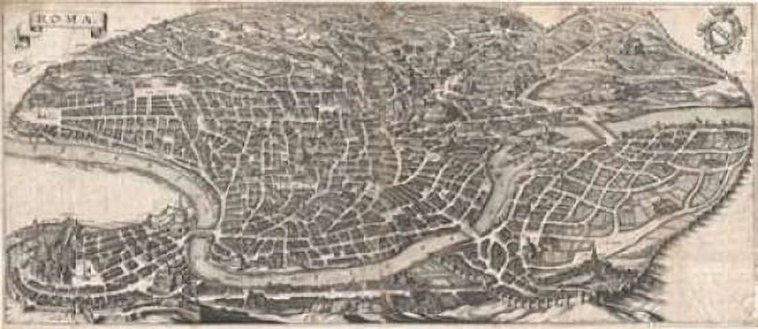 Panoramic View of Rome Canvas Art - Matheus Merian (10 x 20)