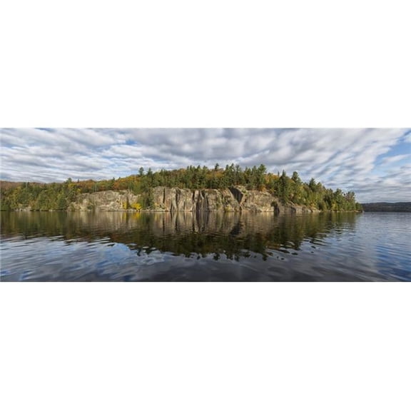 Panoramic View of The Cliffs in Rock Lake in Autumn Algonquin Park - Ontario Canada Poster Print - 35 x 13 in.