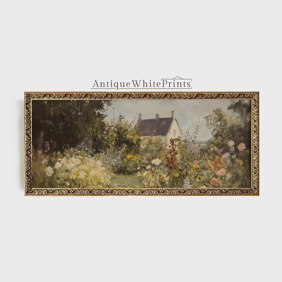 Panoramic Wall Art Modern Over Bed Painting - Cottage Country Landscape Print Home Decor Office Wall Art