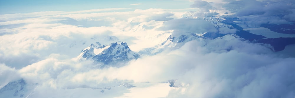Panoramic aerial view at 3400 meters of glaciers and Andes Mountains Patagonia Argentina Canvas Art - Panoramic Images (36 x 12)
