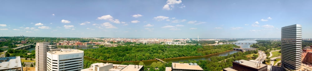 Panoramic aerial view of Washington DC Canvas Art - Panoramic Images (36 x 12)
