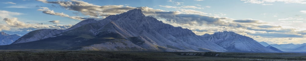 Panoramic image of Royal Mountain along the Wind River Peel Watershed Yukon Canada Canvas Art - Robert Postma Design Pics (48 x 9)