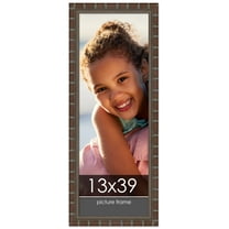 13x39 Brown Modern Bamboo Picture Frame - UV Acrylic, Foam Board Backing, Hanging Hardware