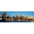 thumbnail image 1 of Panoramic view of Brooklyn Bridge and East River at sunrise with New York City, NY skyline post 911 view Poster Print (27 x 9), 1 of 1