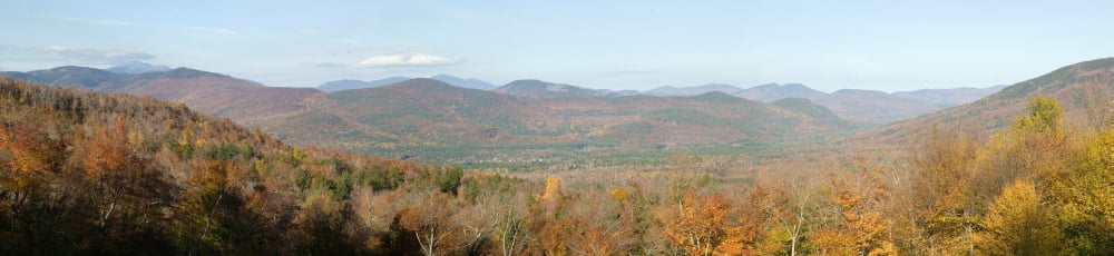 Panoramic view of Crawford Notch State Park in White Mountains of New Hampshire New England Canvas Art - Panoramic Images (36 x 12)