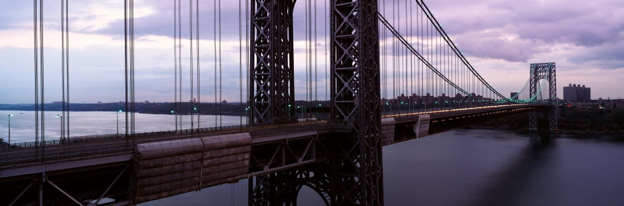 Panoramic view of George Washington Bridge over Hudson River from New York City NY Canvas Art - Panoramic Images (27 x 9)