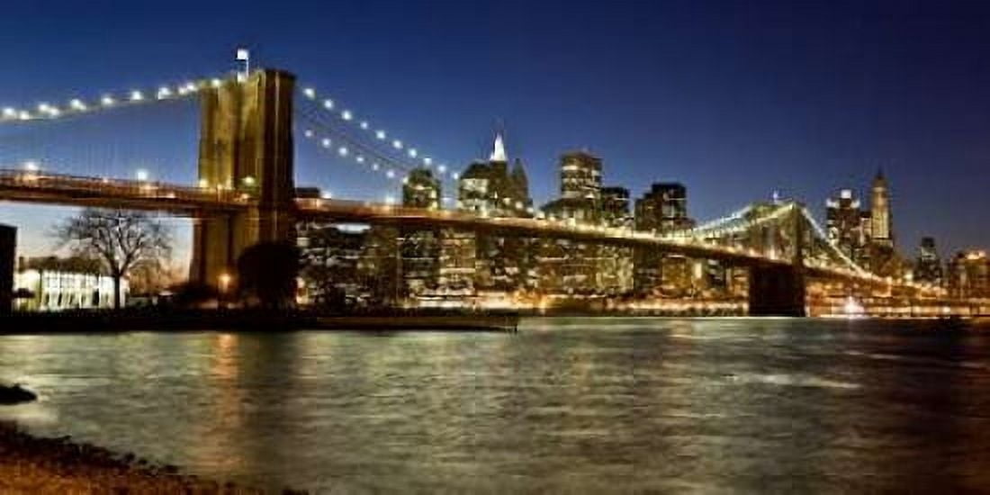 Panoramic view of Lower Manhattan at dusk NYC Canvas Art - Michel Setboun (10 x 20)