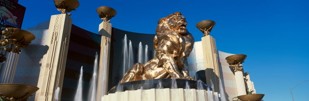 Panoramic view of MGM Lion and MGM Grand Hotel in Las Vegas NV Canvas Art - Panoramic Images (36 x 12)