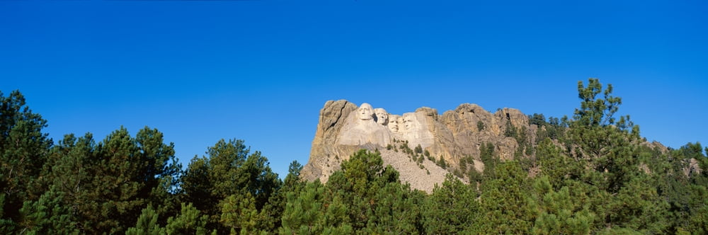 Panoramic view of Mount Rushmore Canvas Art - Panoramic Images (36 x 12)
