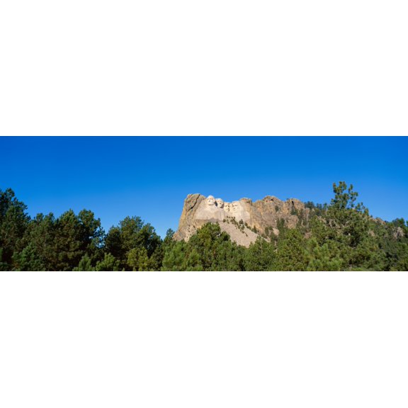 Panoramic view of Mount Rushmore Canvas Art - Panoramic Images (36 x 12)