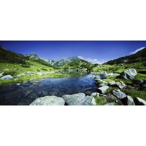 Panoramic view of Ribno Banderishko River in Pirin National Park, Bulgaria Poster Print (21 x 9)