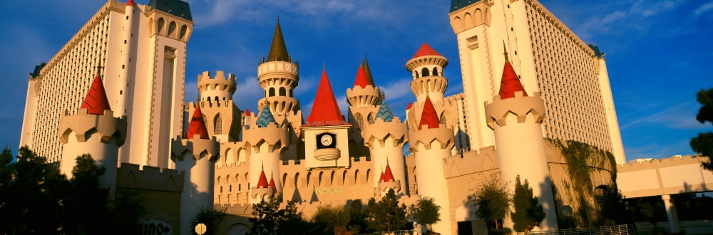 Panoramic view of The Excalibur Hotel and Casino Las Vegas NV at sunset Canvas Art - Panoramic Images (27 x 9)