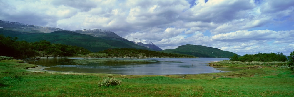 Panoramic view of Ushuaia Tierra del Fuego National Park and Andes Mountains Argentina Canvas Art - Panoramic Images (36 x 12)