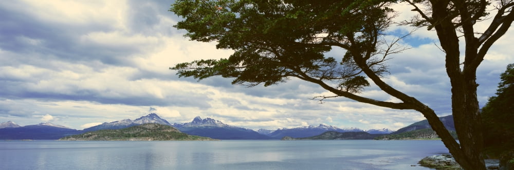 Panoramic view of Ushuaia Tierra del Fuego National Park and Andes Mountains Argentina Canvas Art - Panoramic Images (36 x 12)