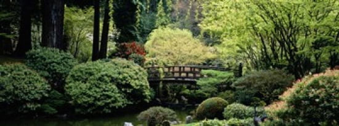 Panoramic view of a garden Japanese Garden Washington Park Portland Oregon Canvas Art - Panoramic Images (18 x 7)
