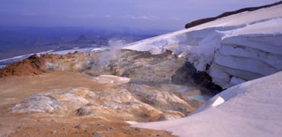 Panoramic view of a geothermal area Kverkfjoll Vatnajokull Iceland Canvas Art - Panoramic Images (24 x 12)