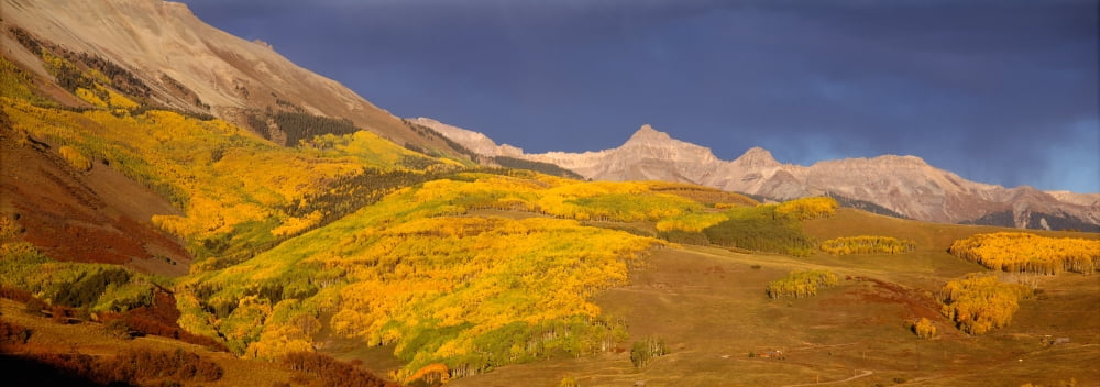 Panoramic view of mountains Telluride San Miguel County Colorado USA Canvas Art - Panoramic Images (36 x 12)