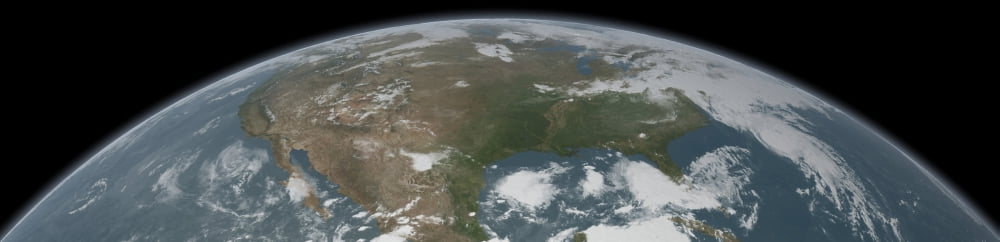 Panoramic view of planet Earth and the United States Canvas Art - Stocktrek Images (62 x 15)