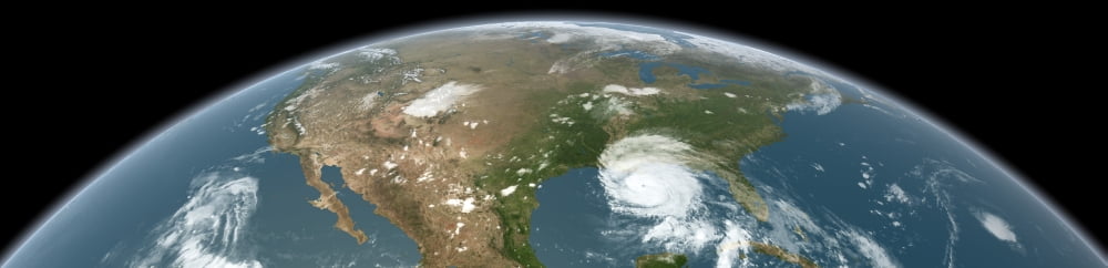 Panoramic view of planet Earth and the United States Canvas Art - Stocktrek Images (62 x 15)