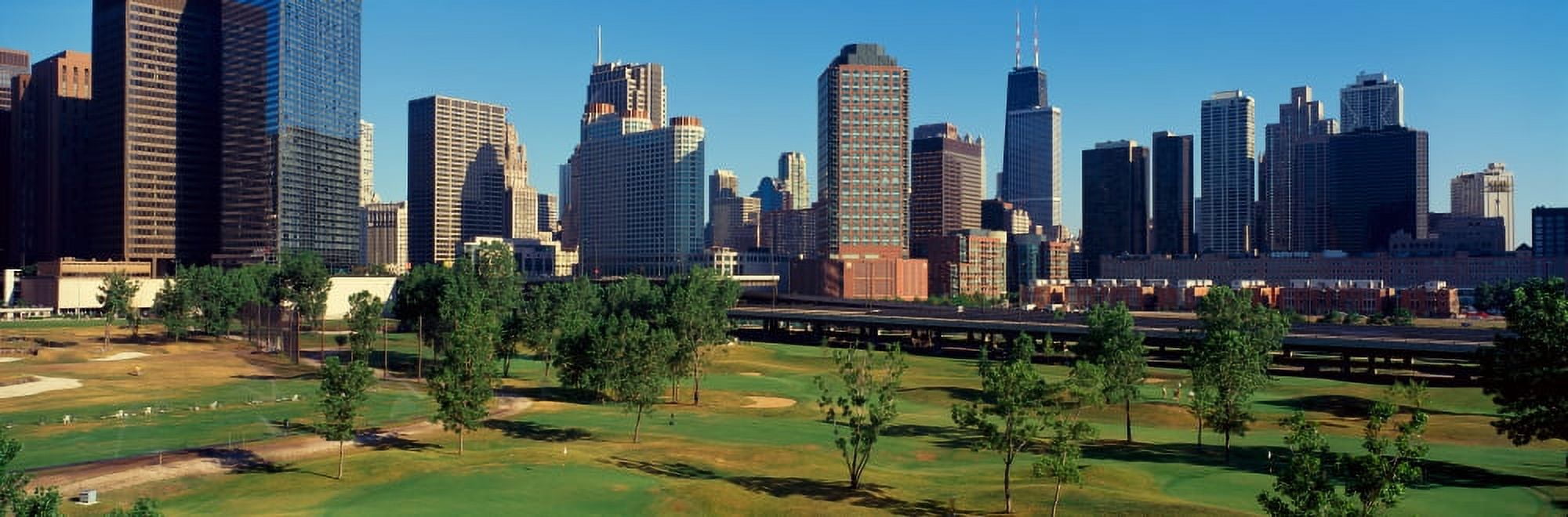 Panoramic view of the city skyline from the Metro Golf Illinois Center IL Canvas Art - Panoramic Images (27 x 9)