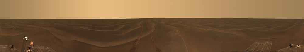 Panoramic view of the plains of Meridiani on the planet Mars Canvas Art - Stocktrek Images (70 x 13)