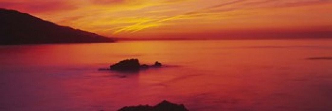 Panoramic view of the sea at dusk Leo Carillo State Park Carillo Los Angeles County California USA Canvas Art - Panoramic Images (18 x 6)