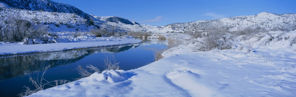 Panoramic view of winter snow in the Los Padres National Forest Wilderness area known as the Sespe California Canvas Art - Panoramic Images (36 x 12)