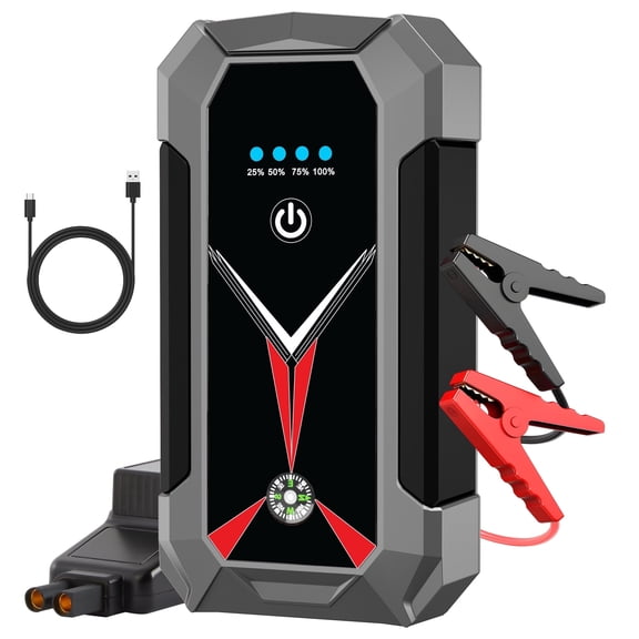 Panpaddle 4000A Portable Car Jump Starter, 37000mWH Power Bank  with 4 Modes LED Light & Compass, Jump Box for 12V Gas/Diesel Engines, Black