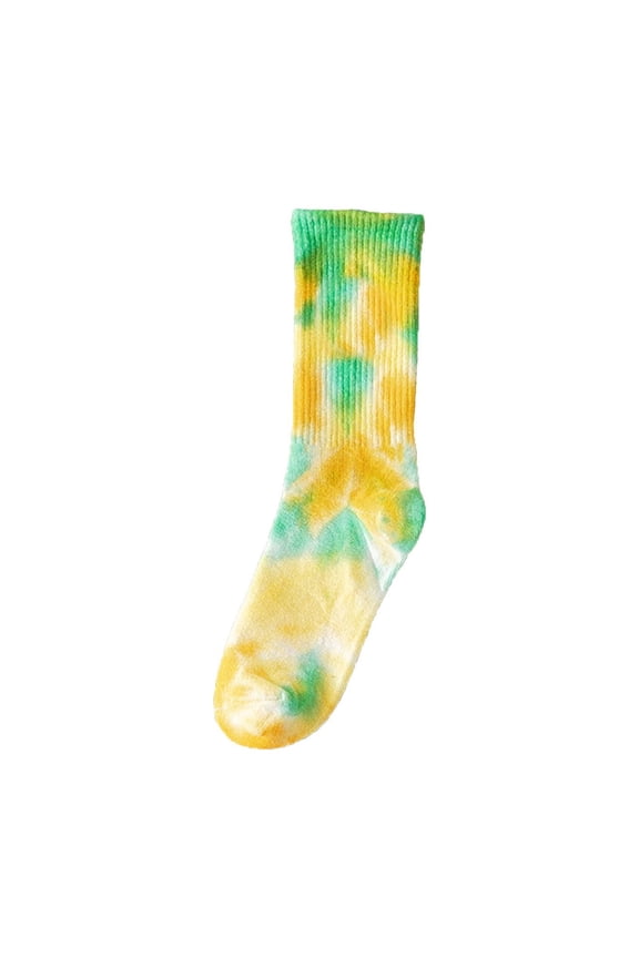 Panpant Socks for Women, Adult Fall And Winter New Tie Dye Mid Calf Socks Couple Socks Street Personality Hip Hop Skateboarding Socks D One Size