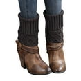 thumbnail image 1 of Panpant Socks for Women, Women Leg Knitted Wool Boot Cover Short Leg With Mesh Dark Gray One Size, 1 of 4