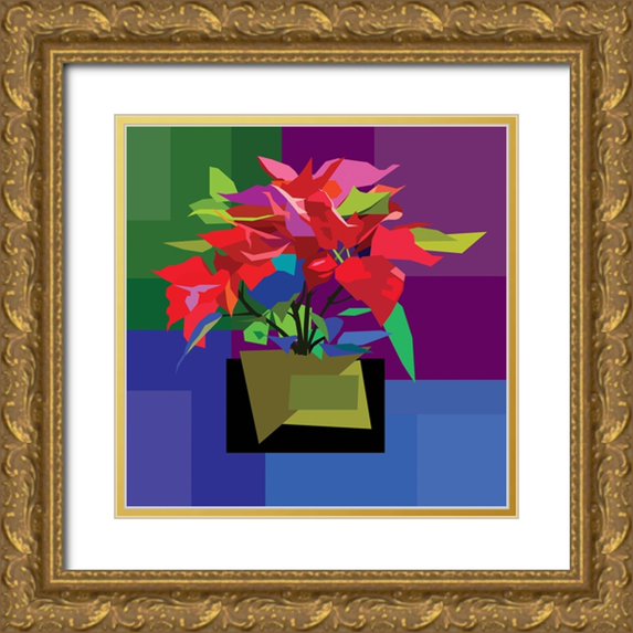 Pansanit, Surapol 15x15 Gold Ornate Wood Framed with Double Matting Museum Art Print Titled - Red Tree
