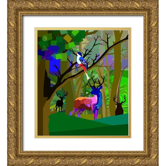 Pansanit, Surapol 15x17 Gold Ornate Wood Framed with Double Matting Museum Art Print Titled - Forest