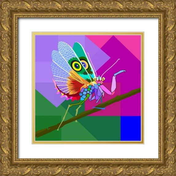 Pansanit, Surapol 20x20 Gold Ornate Wood Framed with Double Matting Museum Art Print Titled - The Locust 3