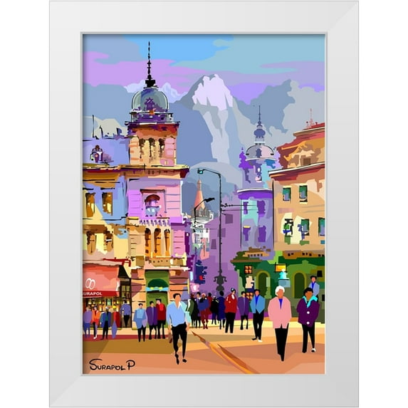 Pansanit, Surapol 24x32 White Modern Wood Framed Museum Art Print Titled - Fantasy City