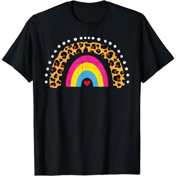 Pansexual Flag Leopard LGBT Pan Pride Stuff Women T-Shirt