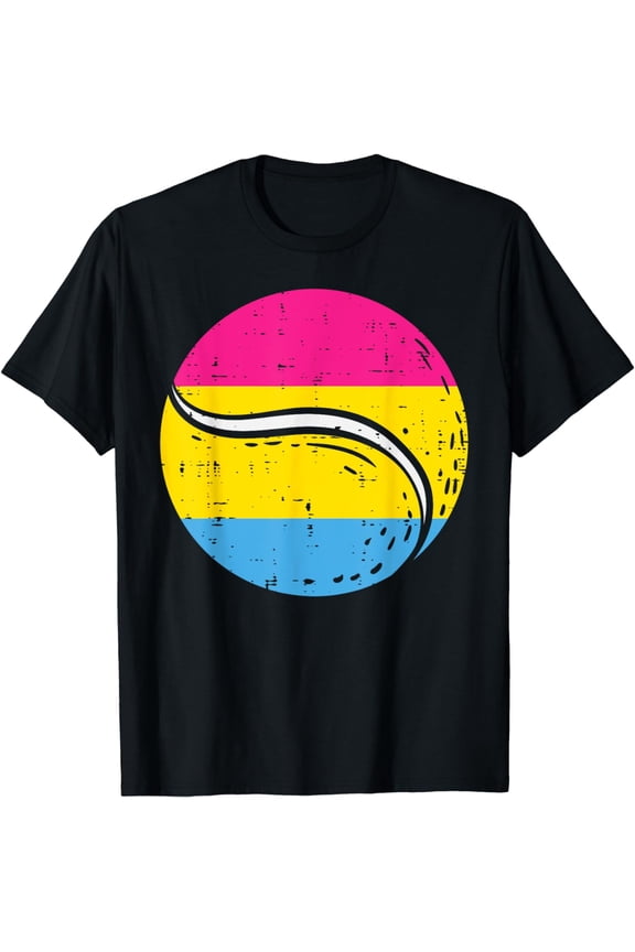 Pansexual Flag Tennis Pan Pride Month LGBTQ Ally LGBT Sports T-Shirt