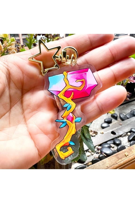 Pansexual Hammer | Fantasy Subtle LGBT Weapon Acrylic Keychain Charm (1 keychain)