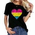 thumbnail image 1 of Pansexual Heart Lgbt Pan Pride Month Flag Pansexua Women's Graphic T-Shirt - Short Sleeve Tee with Eye-Catching Design, 1 of 5