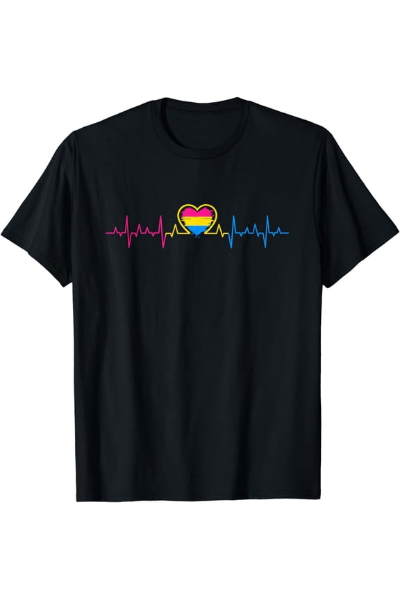 Pansexual Heartbeat - Pan Pride Outfit Pansexual Gift T-Shirt
