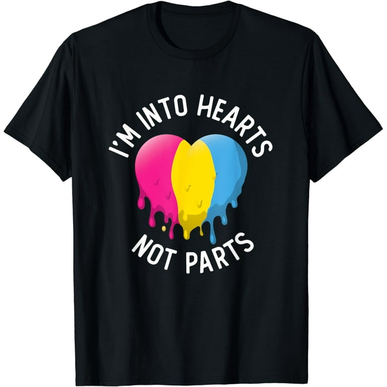 Hearts Not Parts Lgbtq+ Pansexual Pride T-Shirt Hearts Not Parts Lgbtq+ Pansexual Pride T-Shirt