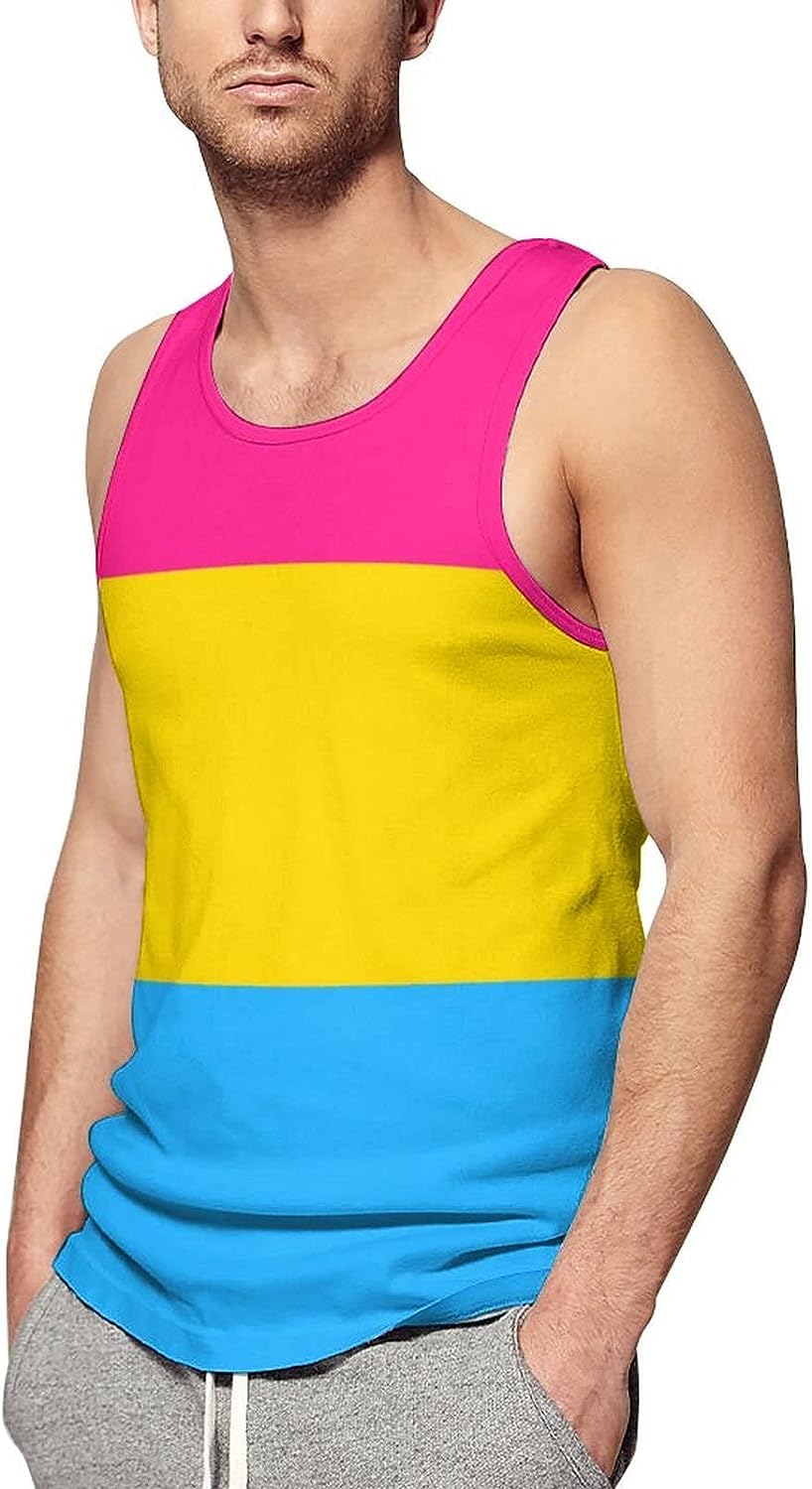 Pansexual Pride Flag Men's Sleeveless Vest Fashion Print Tank Tops